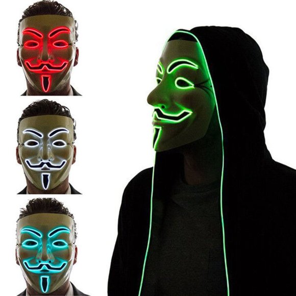 Clubbing Rave Party Light Up Scary LED Mask Costume Cosplay - Picture 14 of 14